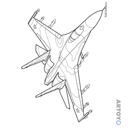 СУ-27 Россия — раскраска для распечатки