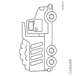 Строительный самосвал — раскраска для распечатки