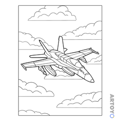 Истребители: раскраска Американский истребитель F-18