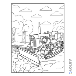 Бульдозеры: раскраска Бульдозер Caterpillar Oliver