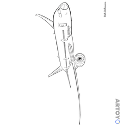Раскраска Самолет Boeing 787 Dreamliner
