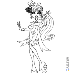 Монстры Хай: раскраска Дракулаура Monster High