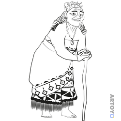 Тала (бабушка Моаны) — раскраска для распечатки