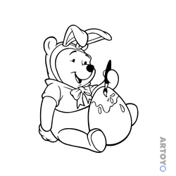 Раскраска Пасха с Винни Пухом — А4